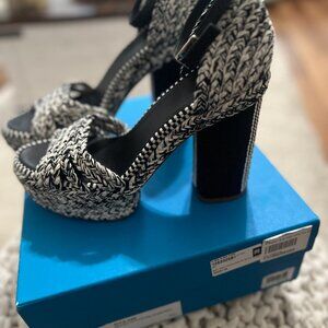 Antolina Dita Woven Platform Sandals Black / White 41 EU  New with Box